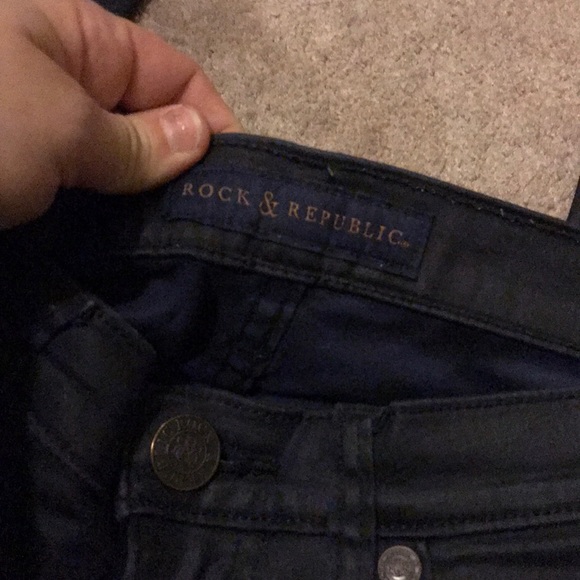 Rock & Republic coated black jeans 4 - Picture 3 of 5